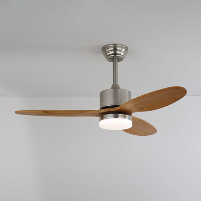Elara Plafondventilator met Verlichting — Minimalistisch Design met Houten Bladen voor Optimale Luchtstroom