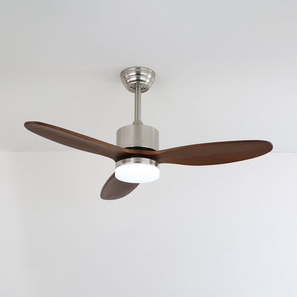 Elara Plafondventilator met Verlichting — Minimalistisch Design met Houten Bladen voor Optimale Luchtstroom