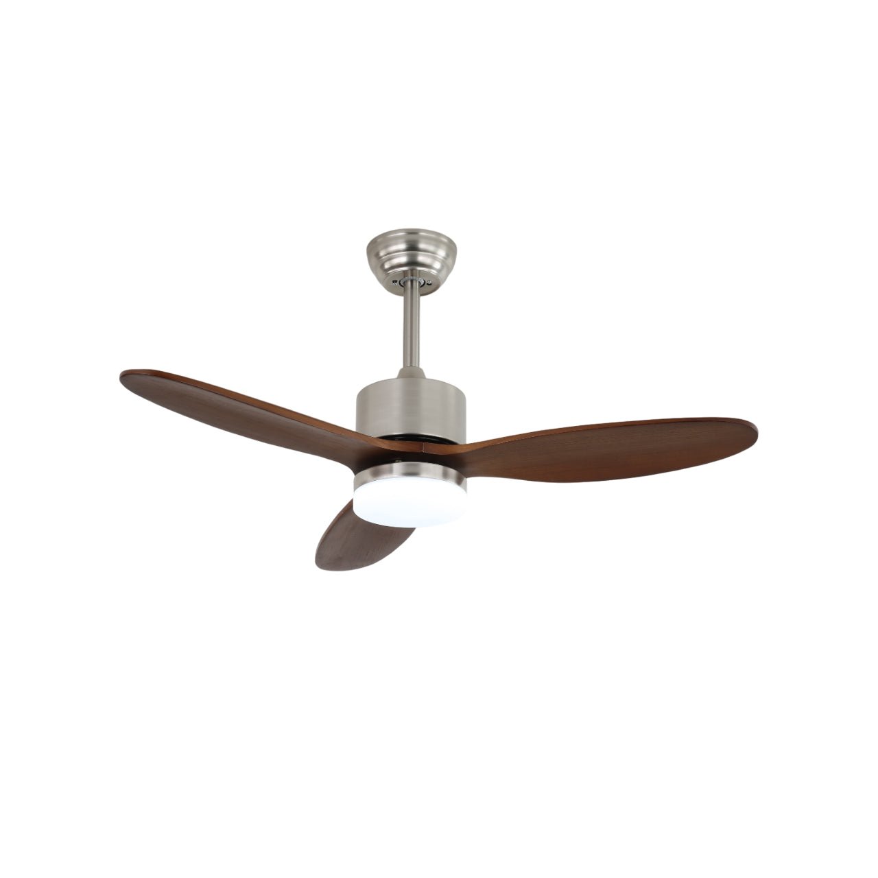 Elara Plafondventilator met Verlichting — Minimalistisch Design met Houten Bladen voor Optimale Luchtstroom
