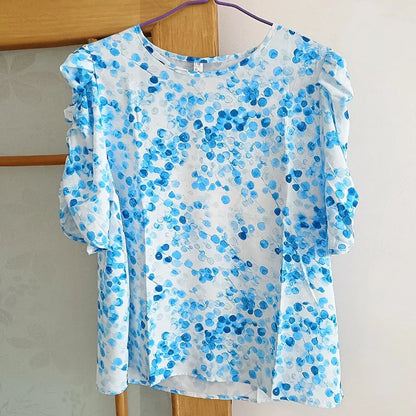 Vrouwelijke Blouse met Polka Dots van Chiffon