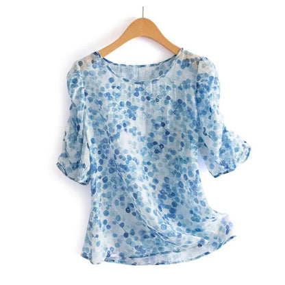 Vrouwelijke Blouse met Polka Dots van Chiffon