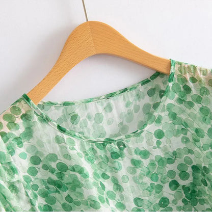 Vrouwelijke Blouse met Polka Dots van Chiffon