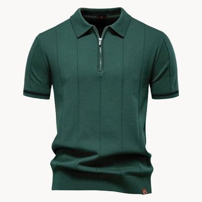 Polo met korte rits en klassieke kraag