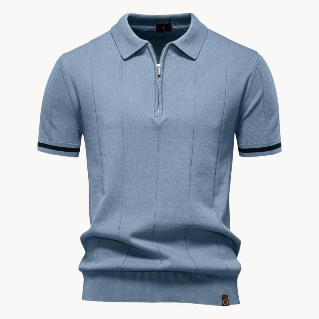 Polo met korte rits en klassieke kraag