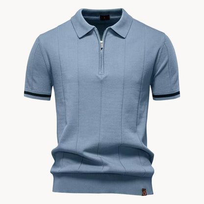 Polo met korte rits en klassieke kraag