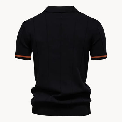 Polo met korte rits en klassieke kraag