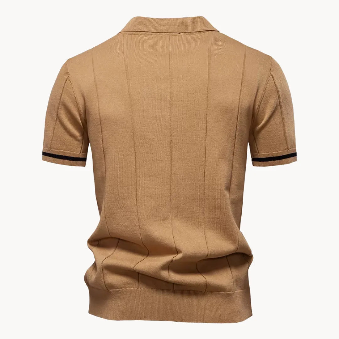 Polo met korte rits en klassieke kraag