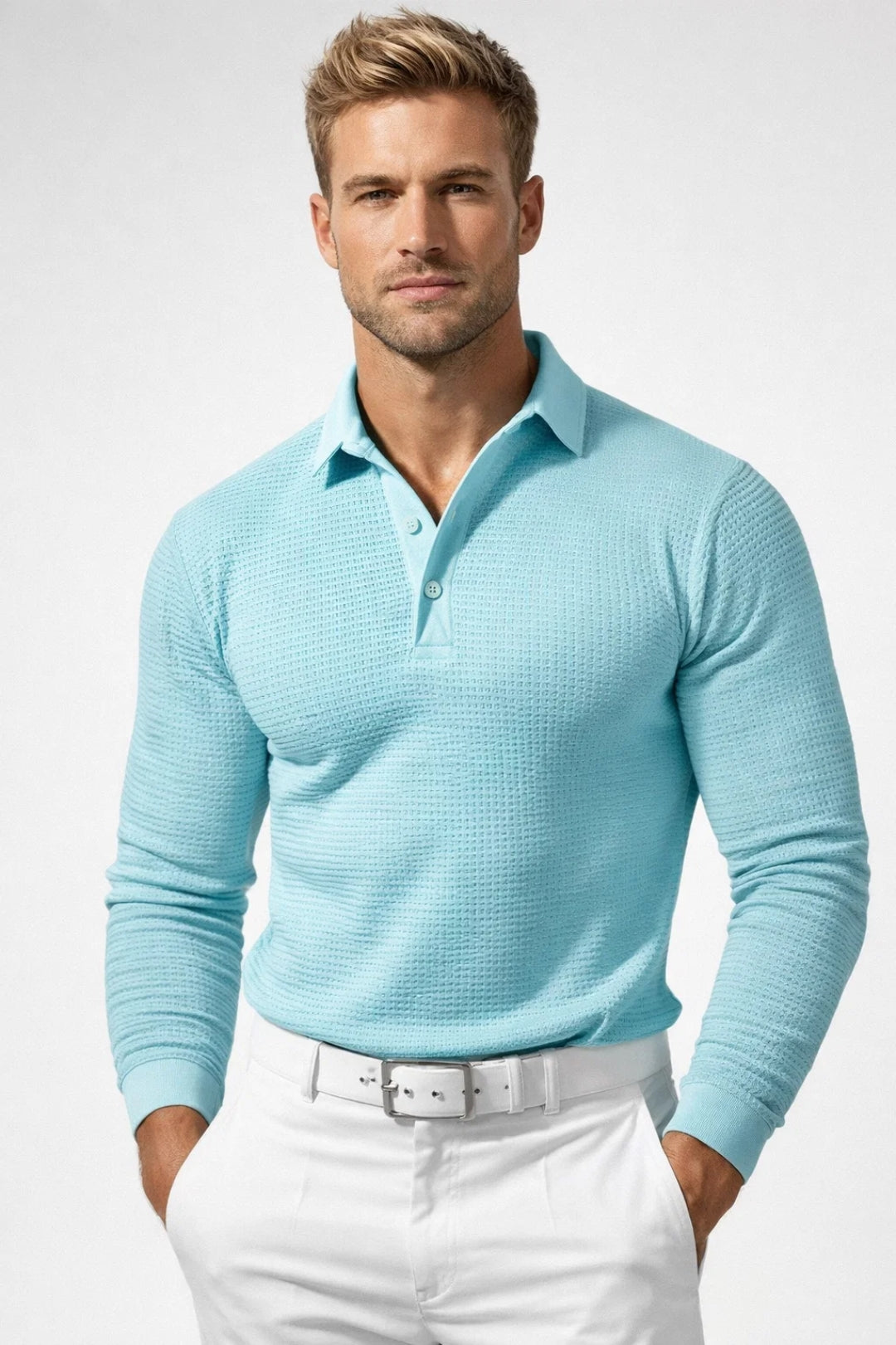 Polo Heren Lange Mouw Comfortabel All Season