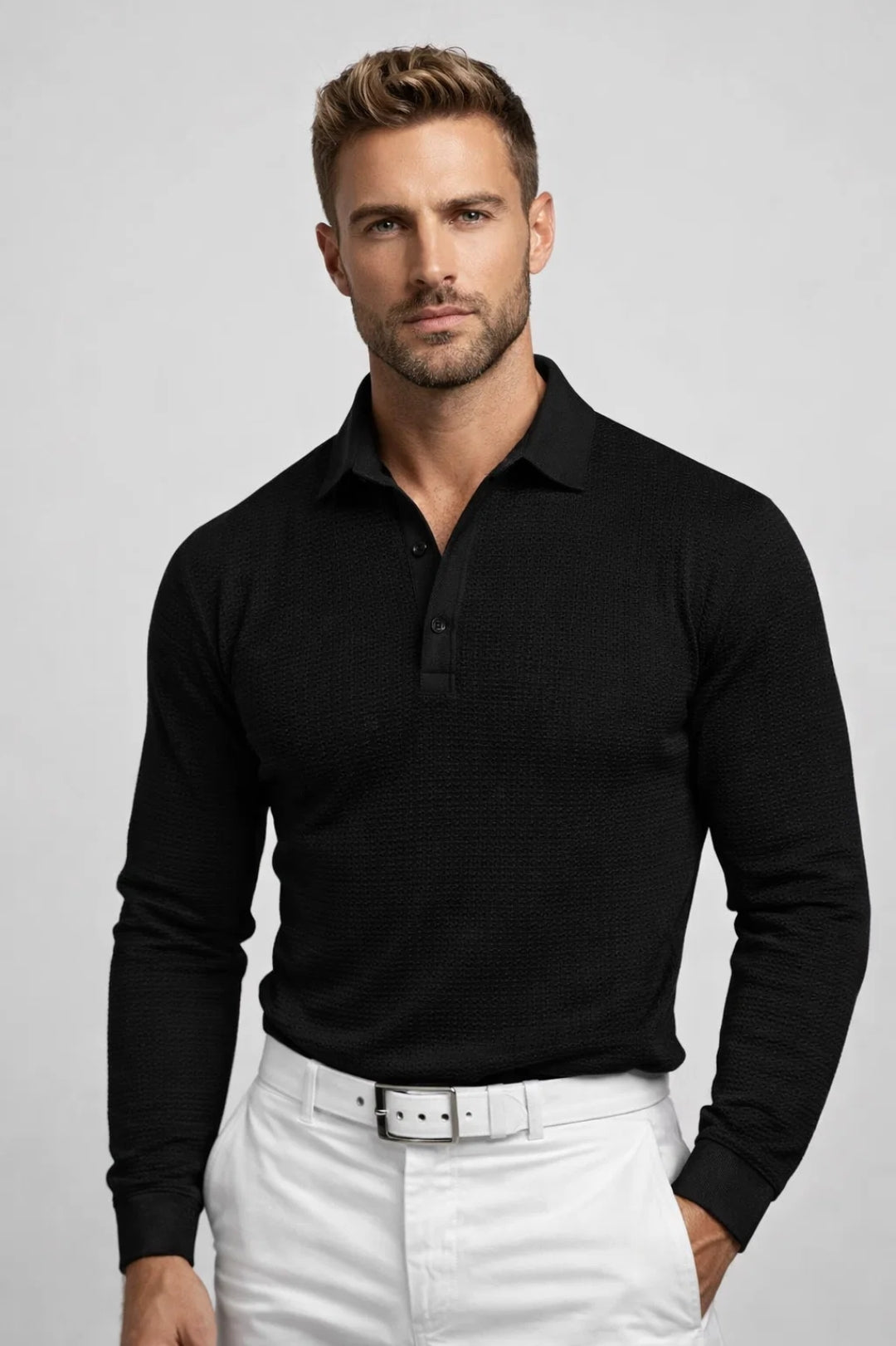 Polo Heren Lange Mouw Comfortabel All Season