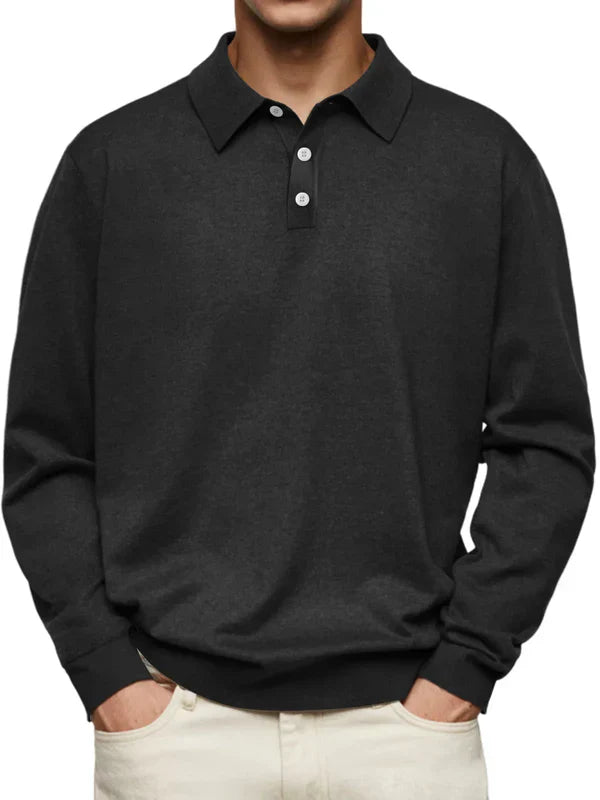 Heren Poloshirt Lange Mouw Klassieke Stijl - StudioMarella