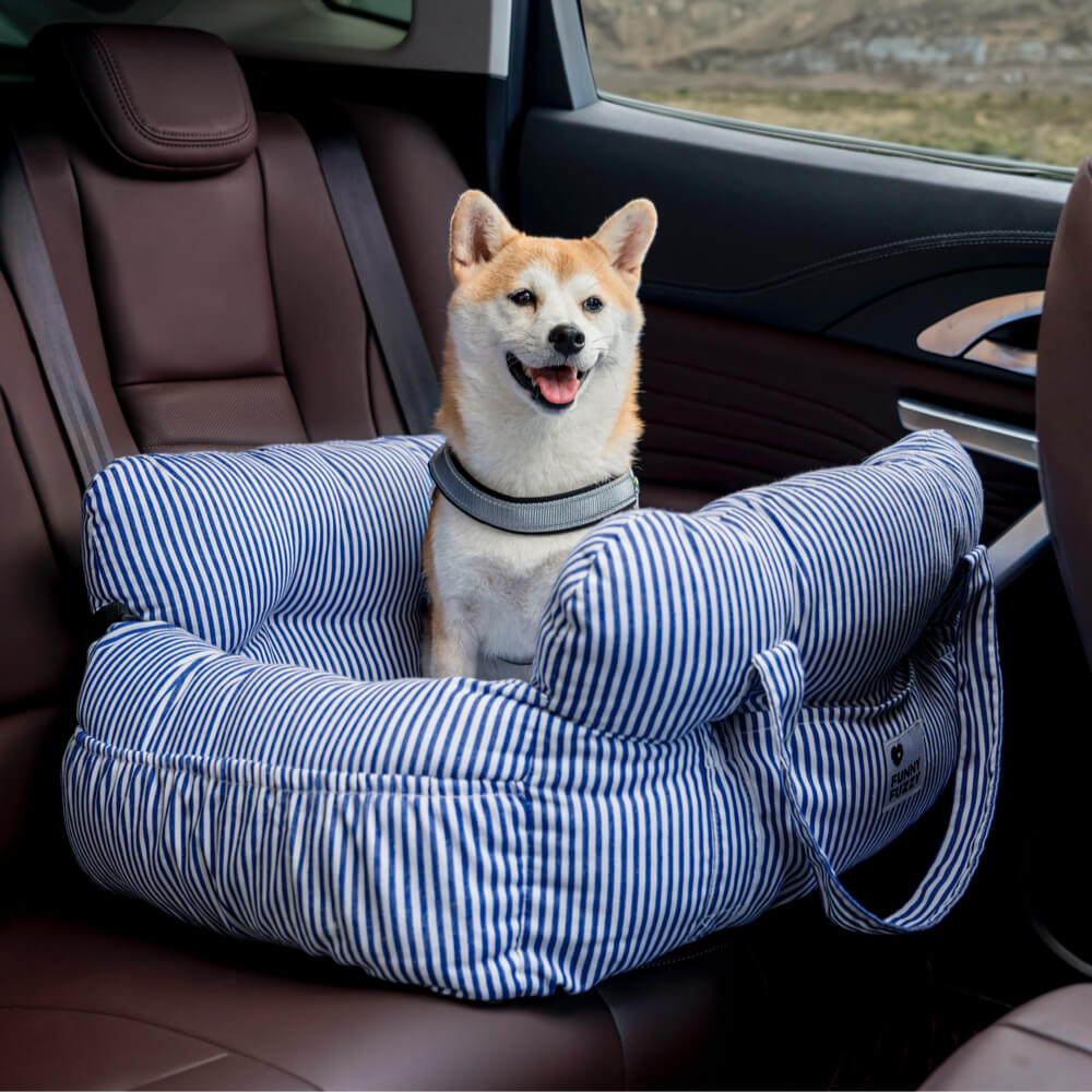 Autostoel Hondenmand First Class - Comfortabel Reiskussen voor Hond of Kat - Verstelbaar Wasbaar Autoreizen