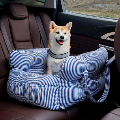 Autostoel Hondenmand First Class - Comfortabel Reiskussen voor Hond of Kat - Verstelbaar Wasbaar Autoreizen