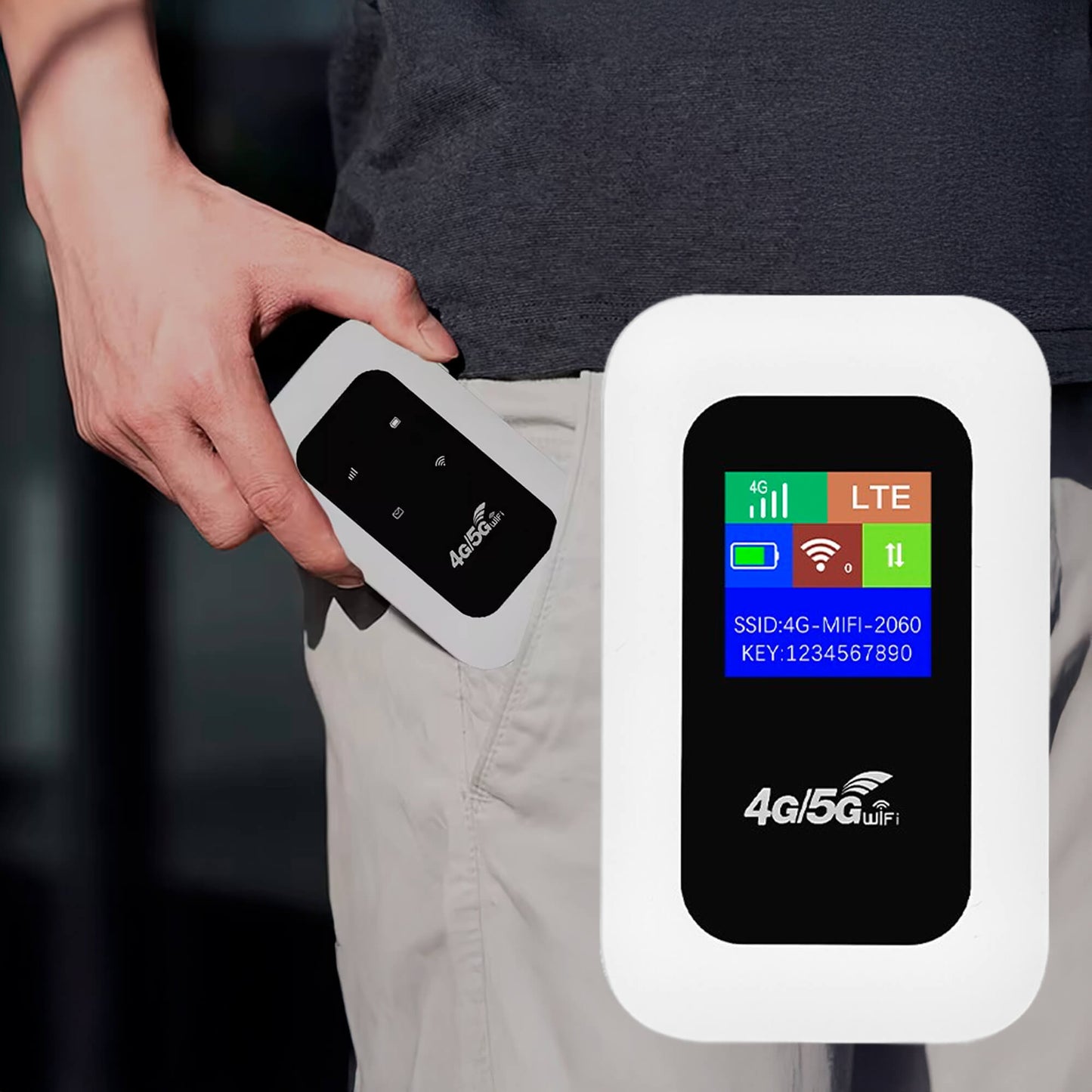Draagbare 5G WiFi Router – Veilige Mobiele Internetverbinding voor Camper, Caravan en Reizen | 10 Apparaten | 150 Mbps