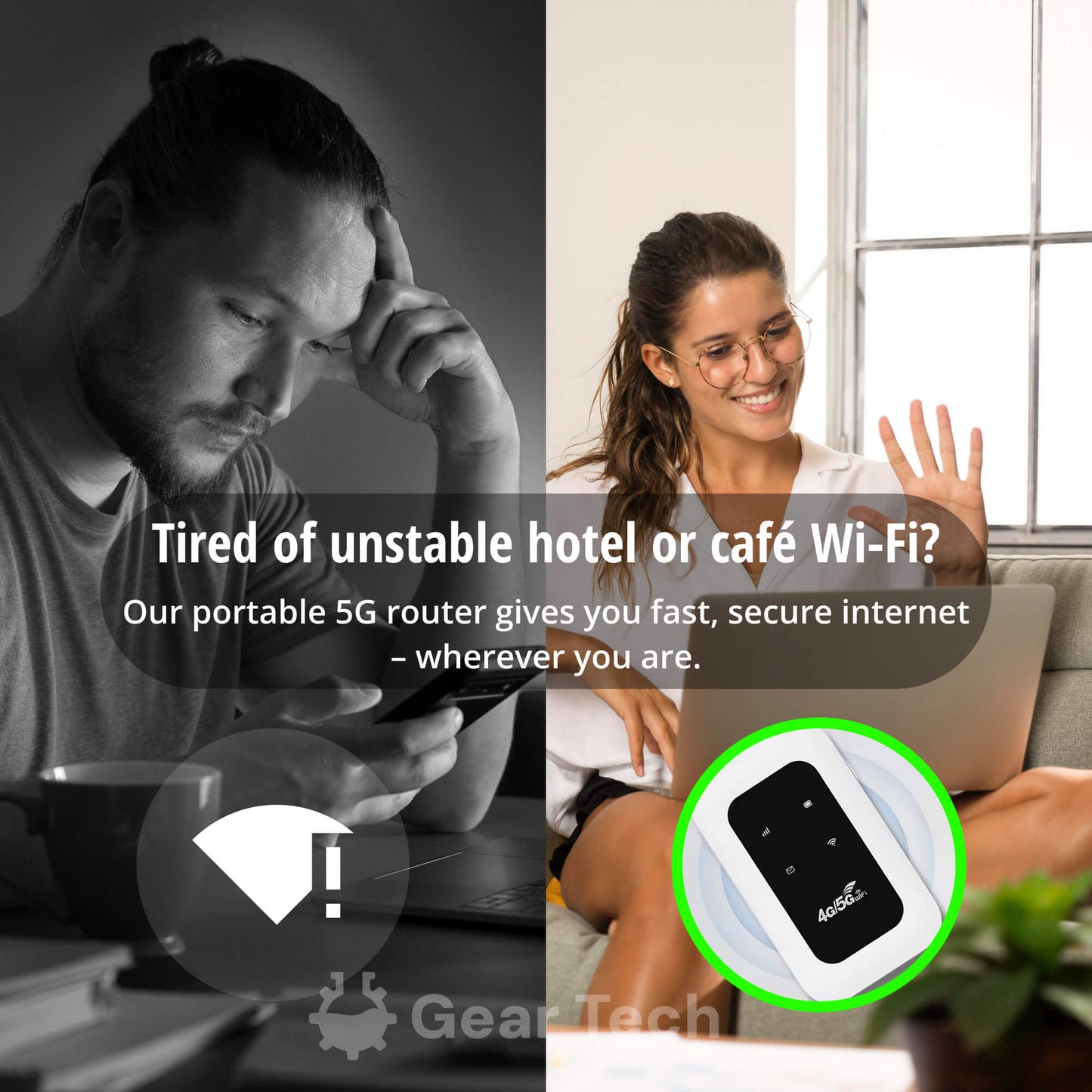 Draagbare 5G WiFi Router – Veilige Mobiele Internetverbinding voor Camper, Caravan en Reizen | 10 Apparaten | 150 Mbps