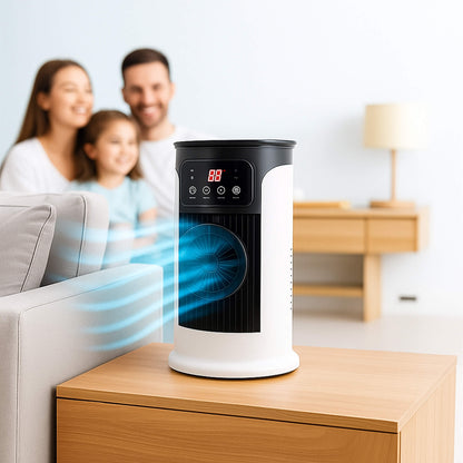 Mobiele Aircooler met Vernevelaar | Raamloze Verdampingskoeler voor Thuis en Kantoor | 300ml Watertank | Fluisterstil <23dB | Energiezuinig 18W