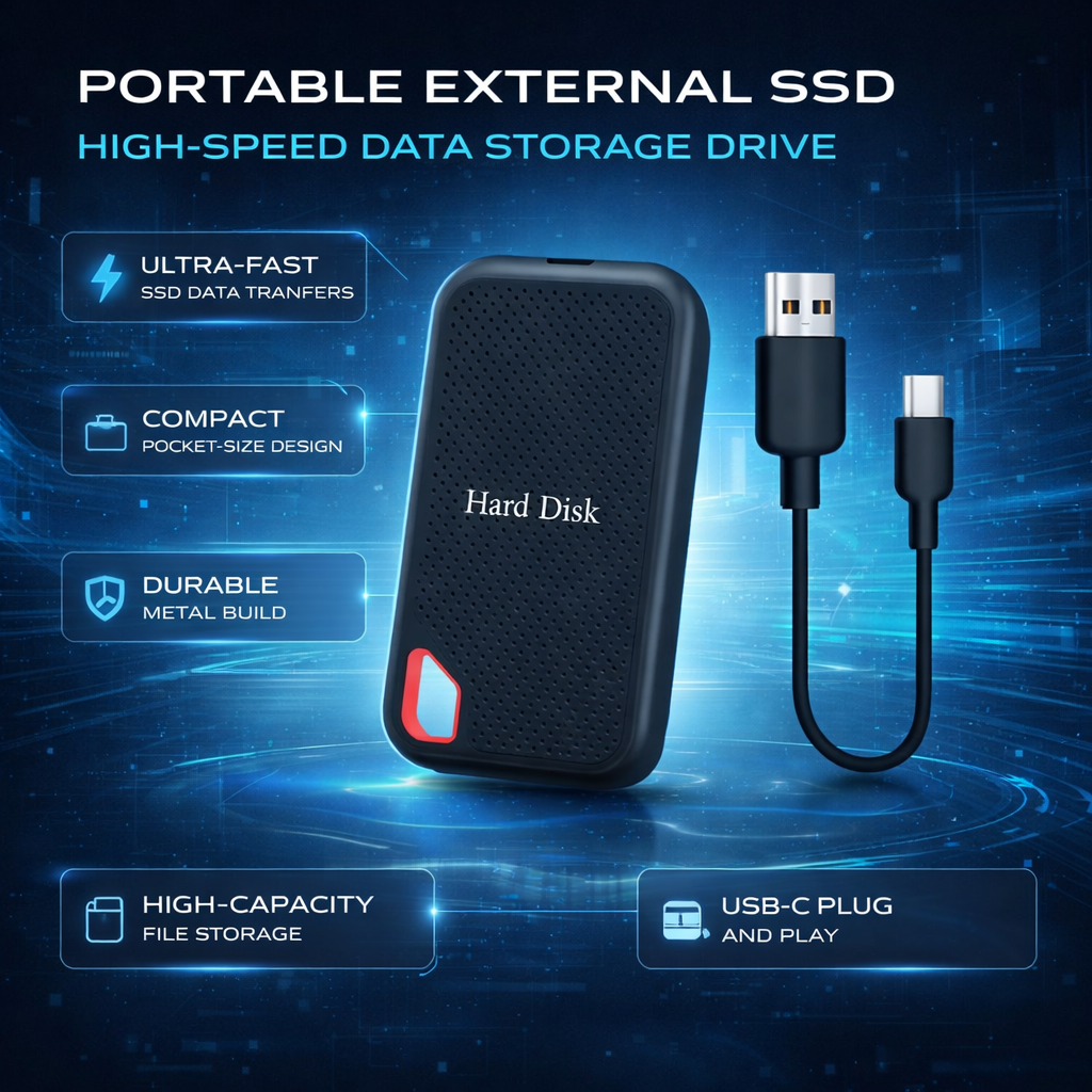 Draagbare SSD Schijf USB-C 500GB-256TB Externe Harde Schijf Compacte Opslag Snelle Datatransfer Mobiel