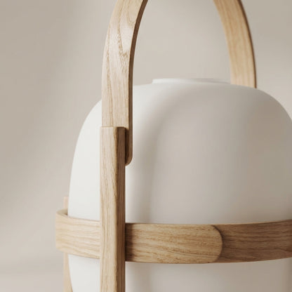 Tafellamp Hout Opaal Glas E14 Naturel Woonkamer Slaapkamer Vloerlamp Draagbaar Scandinavisch Sfeerverlichting 3 Maten