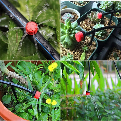 Druppelaar Instelbaar 360° PP POM Kunststof 4mm Slang 100 Stuks Druppelirrigatie Tuin Moestuin Bloempot Gazon Waterbesparend