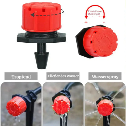 Druppelaar Instelbaar 360° PP POM Kunststof 4mm Slang 100 Stuks Druppelirrigatie Tuin Moestuin Bloempot Gazon Waterbesparend