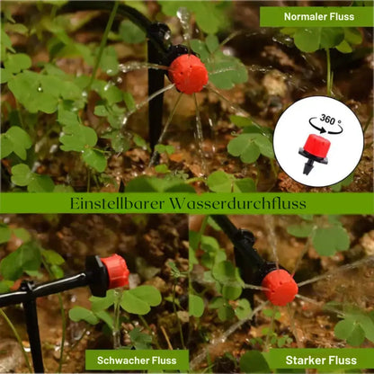 Druppelaar Instelbaar 360° PP POM Kunststof 4mm Slang 100 Stuks Druppelirrigatie Tuin Moestuin Bloempot Gazon Waterbesparend