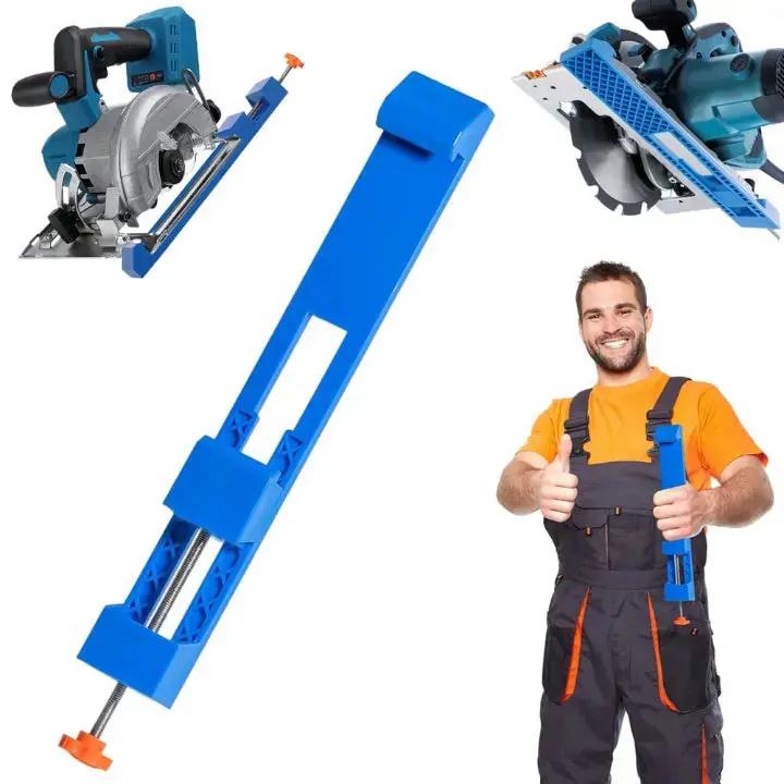 Precisiegeleider voor Snijwerkzaamheden — Verstelbare Breedten ABS 29x46cm Blauw — Stabiele Geleider voor Zaag en Freesmachine zonder Boren