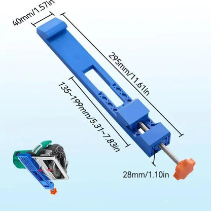 Precisiegeleider voor Snijwerkzaamheden — Verstelbare Breedten ABS 29x46cm Blauw — Stabiele Geleider voor Zaag en Freesmachine zonder Boren