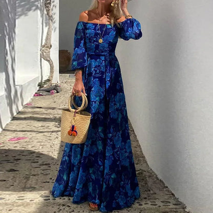 Kleurrijke Maxi Jurk met Print en Patchwork Ontwerp