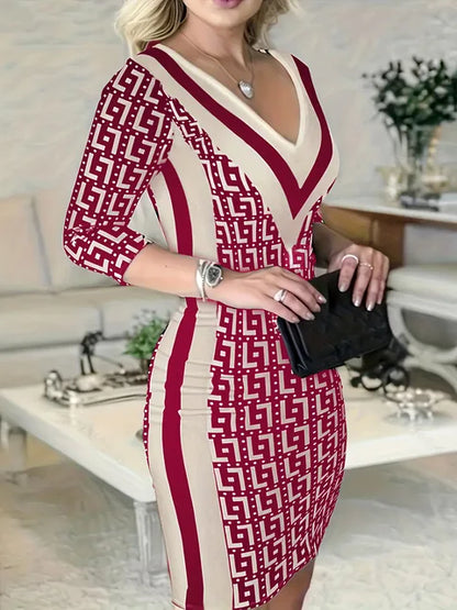 Lente Jurk voor Vrouwen Skinny Print Mode 2024