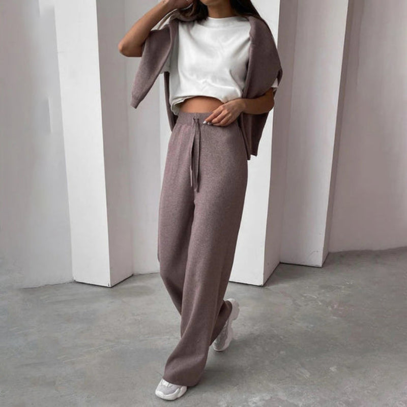 Dames Sweaterset met Coltrui – Comfortabele Alledaagse Set