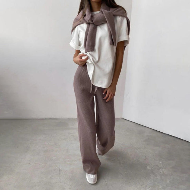 Dames Sweaterset met Coltrui – Comfortabele Alledaagse Set
