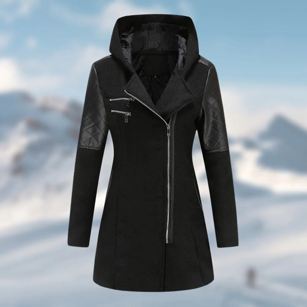 Dames Jas Capuchon Asymmetrische Rits Waterdicht