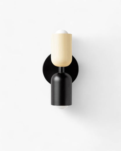 Wandlamp Dubbele Ronde Kap Zwart Frame Warm Sfeerlicht Slaapkamer Woonkamer Gang Minimalistische Wandverlichting Modern Japandi Scandinavisch Interieur