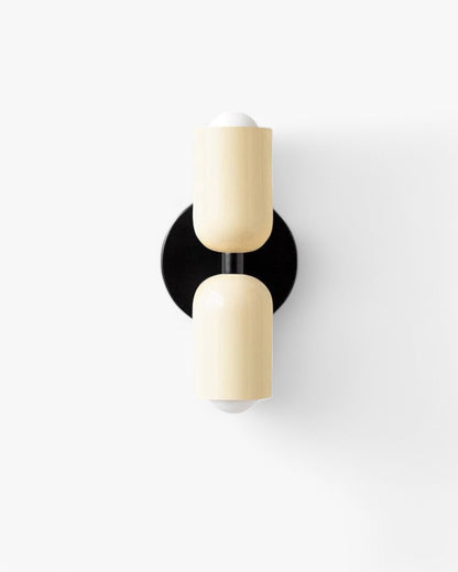 Wandlamp Dubbele Ronde Kap Zwart Frame Warm Sfeerlicht Slaapkamer Woonkamer Gang Minimalistische Wandverlichting Modern Japandi Scandinavisch Interieur