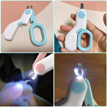 Nagelschaar huisdieren LED kunststof roze blauw hond kat nagelknipper met licht veilig trimmen verzorging