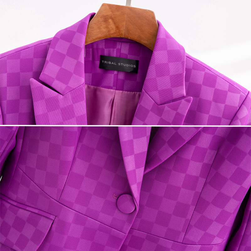 Dames Blazer Geruit Klassieke Stijl Elegance