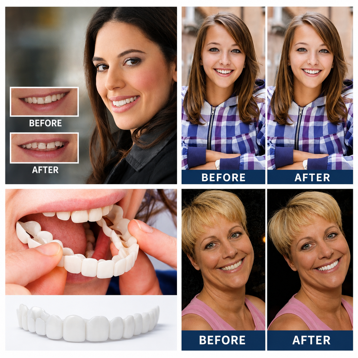 Opzetprothese SnapSmile Instelbare Tandprothese Wit Cosmetisch | Natuurlijk Lachje Zonder Tandarts Flexibele Pasvorm Herbruikbaar