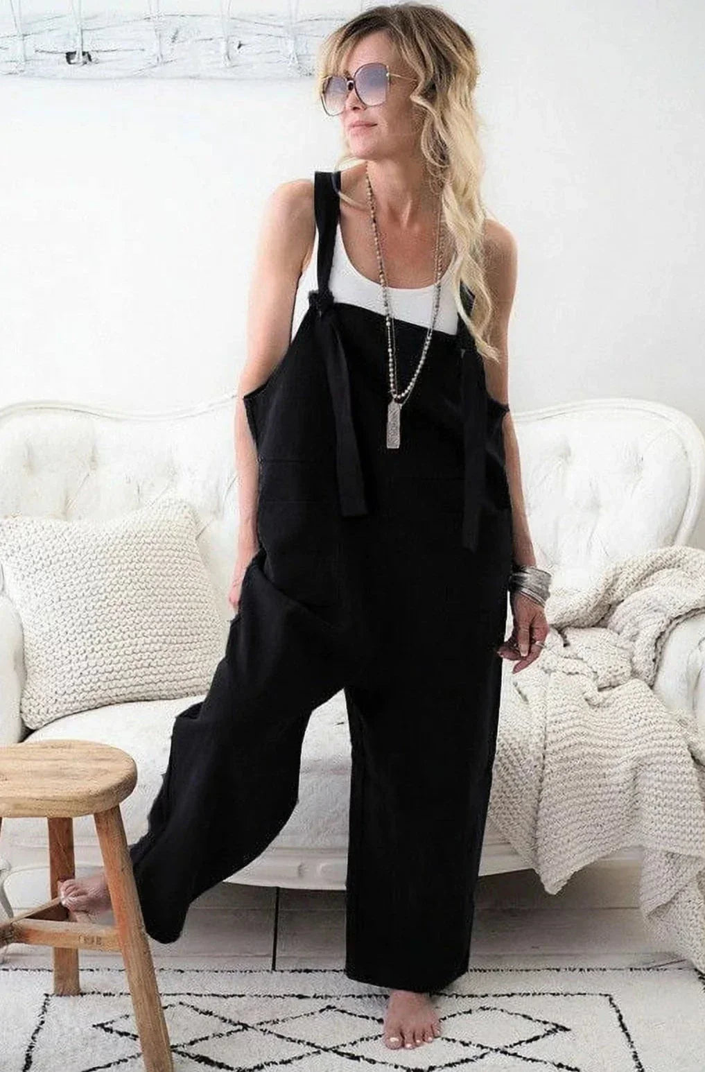 Vrouwelijke Jumpsuit Broek Met Blouse Combinatie