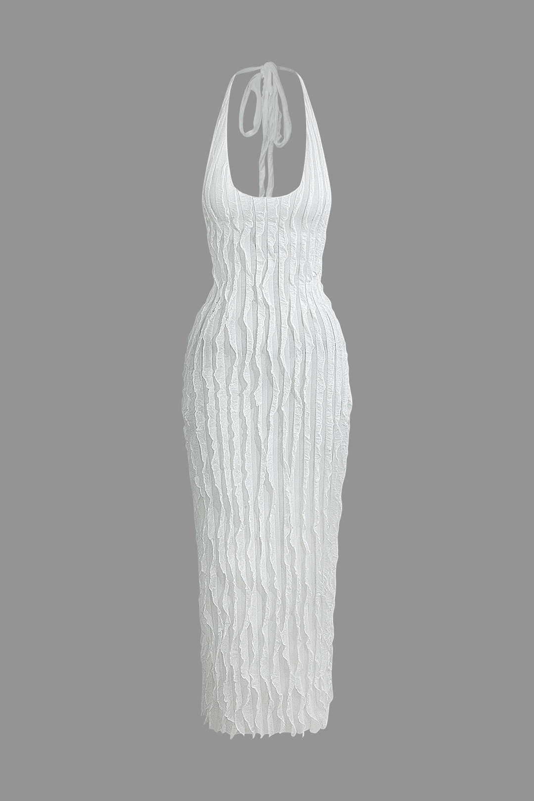 Pura | Dames Maxi-jurk - Elegante Ruches, Halterbackless Design 0