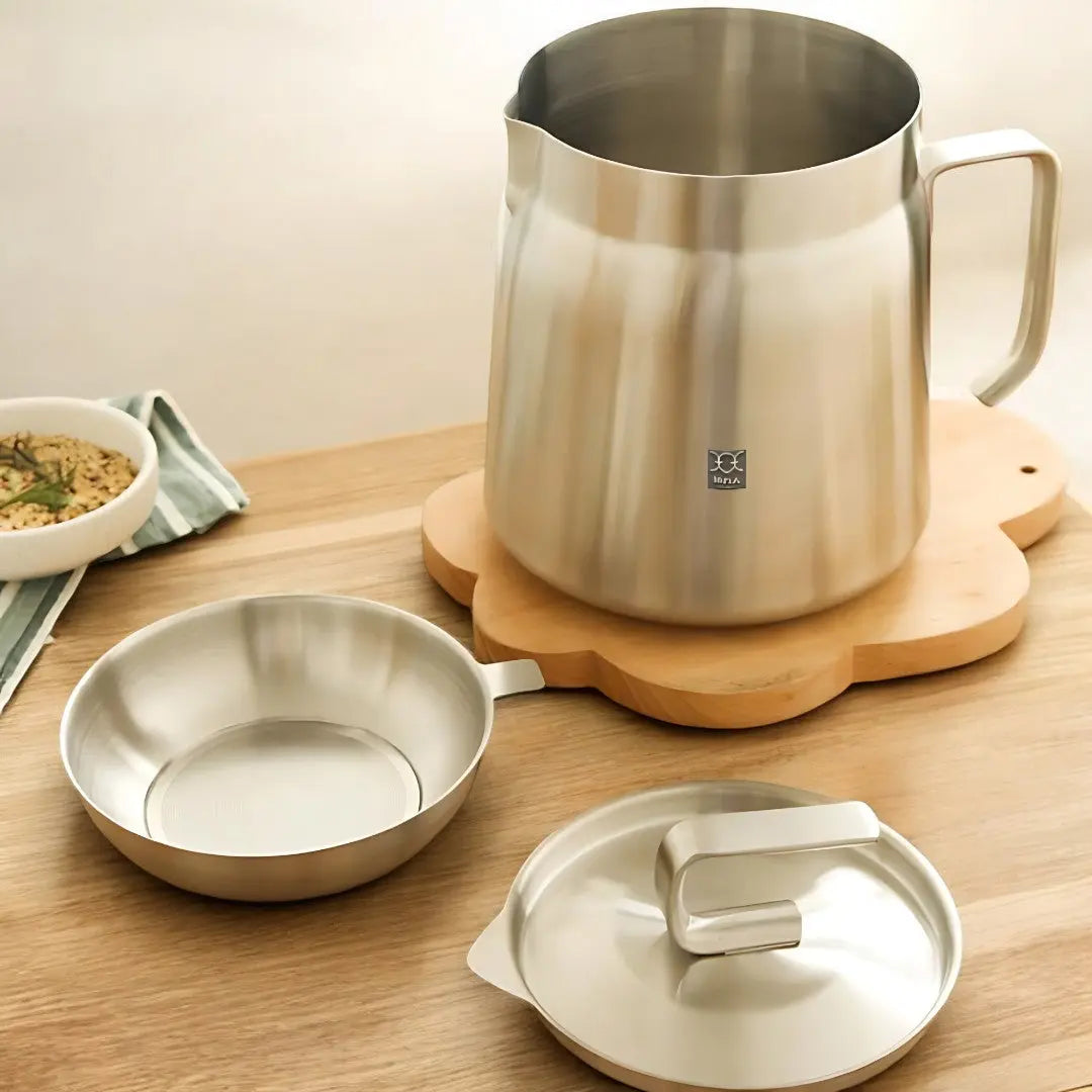 Friteerpan RVS Ingebouwd Filter Olie Hergebruik 2-in-1 Zeef Frituren Keuken