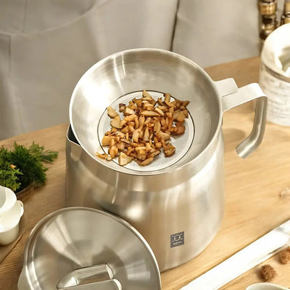 Friteerpan RVS Ingebouwd Filter Olie Hergebruik 2-in-1 Zeef Frituren Keuken