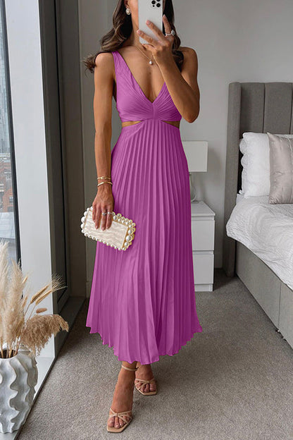Dames Maxi-jurk Plissé Elegante Pasvorm