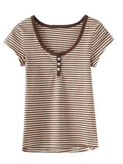 Katoenen T-Shirt voor Meisjes Gestreept Zomerkleuren - StudioMarella