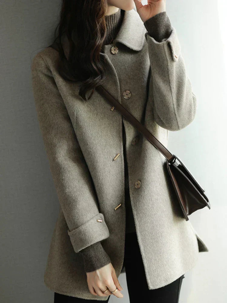 Dames Winterjas Warme Wolmix Coat Elegante Stijl