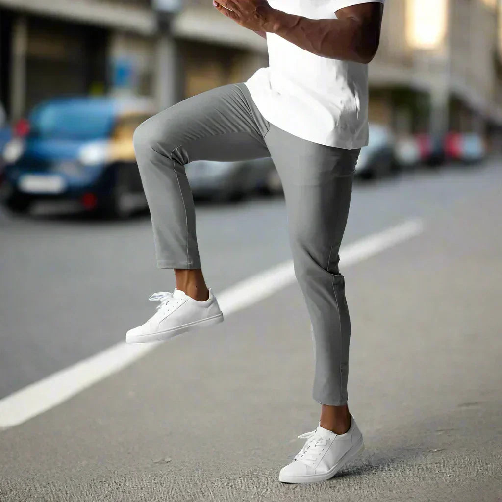 Mannen Broek Slim Fit Stretch Stijlvol Zwart