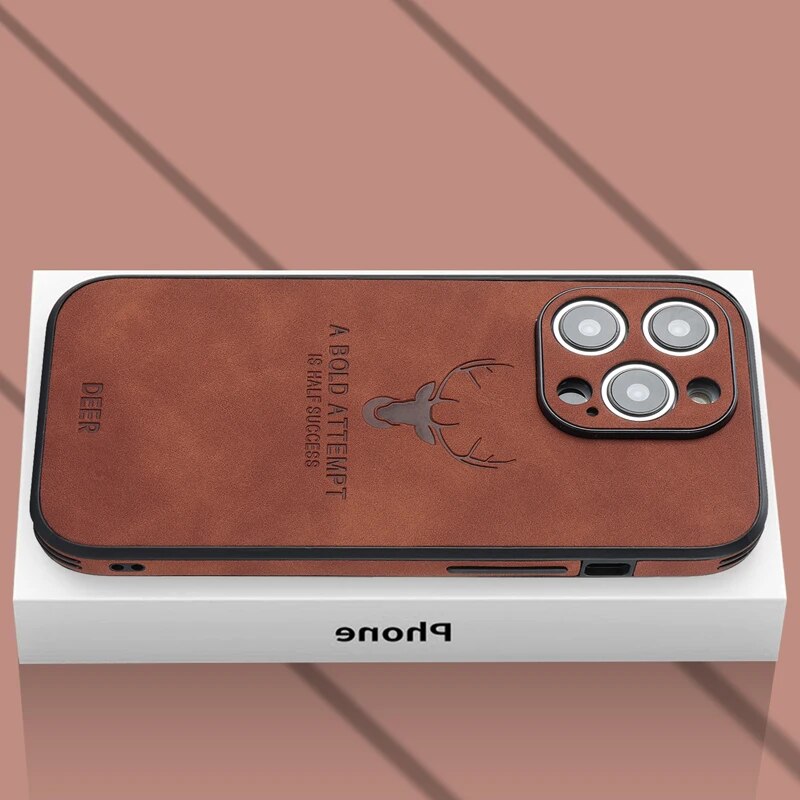 Smartphone Hoesje in Leerlook — Slank Design met Valbescheming & MagSafe-Compatibiliteit voor iPhone 16/15/14/13/12