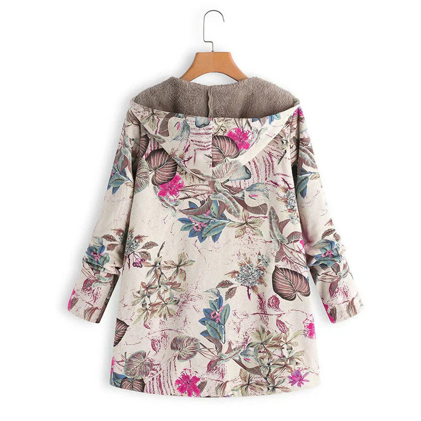 Vrouwelijke Fleece Jas Warm met Bohemian Print