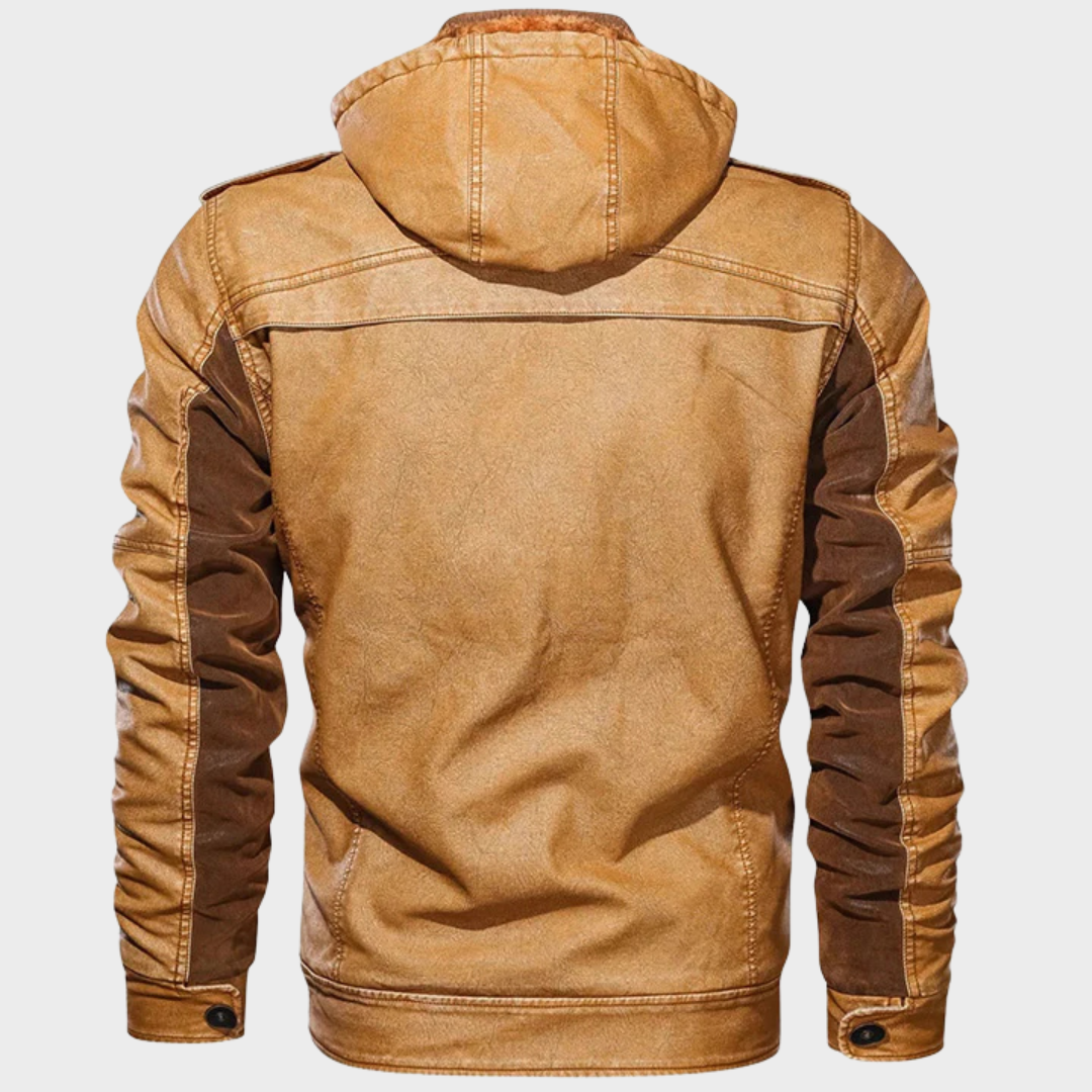 Leren Jas Heren Klassiek Design Donkerbruin