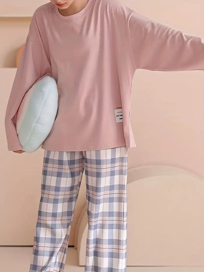 Dames Pyjama Ruitpatroon Zacht en Zomerse Stof