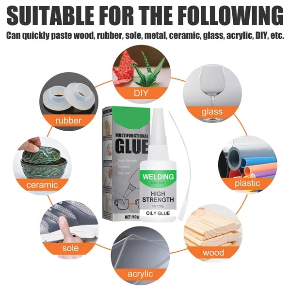 Universele Supersterke Lijm 50ml Transparant voor Kunststof Hout Keramiek Metaal Reparatie