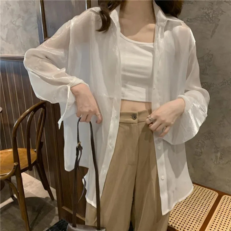 Vrouwen Blouse Satijnen Oversized Stijlvolle Losse Fit